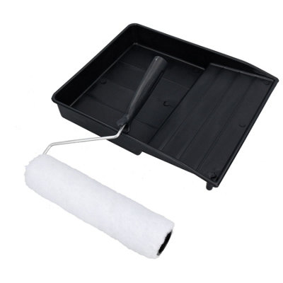 AB Tools 9" Painting + Decorating Paint Tray And Wool Type Roller Egg Shell Gloss Paints
