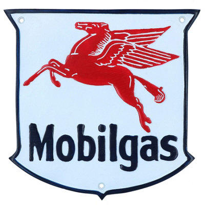 AB Tools Mobilgas Aluminium Sign Plaque Door Wall Garage Petrol Oil Workshop Garage from B&Q