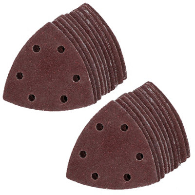 AB Tools 90mm Triangular Sanding Abrasive Discs Pads Hook Loop Backing 40 Grit 100Pk from B&Q