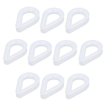AB Tools 10Pk White Nylon Rope Splice Thimble 8mm Rope Spliced Boat Sailing Thimbles from B&Q