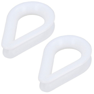AB Tools 2 Pack White Nylon Rope Splice Thimble 20mm Rope Spliced Boat Sailing Thimbles from B&Q