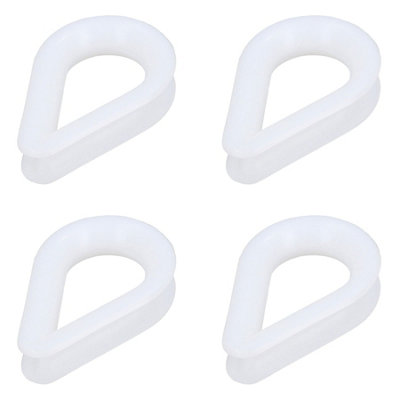 AB Tools 4 Pack White Nylon Rope Splice Thimble 20mm Rope Spliced Boat Sailing Thimbles from B&Q