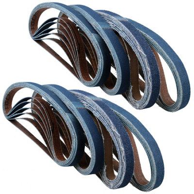 AB Tools 20mm Air Finger Zirconium Sander Sanding Belts 520mm X 20mm Mixed Grit 50Pk from B&Q