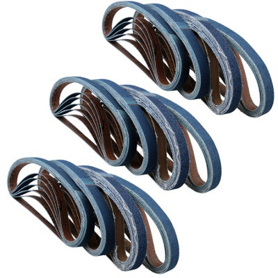AB Tools 20mm Air Finger Zirconium Sander Sanding Belts 520mm X 20mm Mixed Grit 75Pk from B&Q