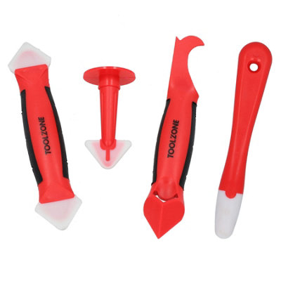 B&Q -  4Pc Silicone Sealant Tool Set Scraper Spreader Spatula Caulk Removal Tile Grout