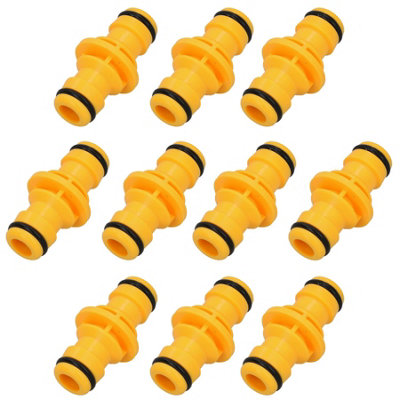 AB Tools 2 Way Male Straight Garden Hose Water Pipe Connector Fast Joiner Coupler 10Pc from B&Q