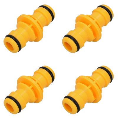 AB Tools 2 Way Male Straight Garden Hose Water Pipe Connector Fast Joiner Coupler 4Pc from B&Q