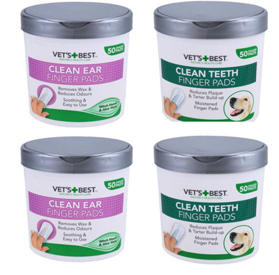 B&Q -  Bundle 2Pack Dog Puppy Teeth & Ear Cleaning Finger Pads Wipes Dogs Grooming