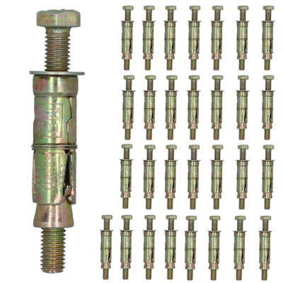 Ab Tools M8 8Mm X 75Mm Expansion Rawl Bolt For Masonry Sleeve Anchors Fastener 30Pk Light
