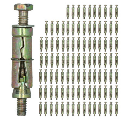 AB Tools M6 6mm X 60mm Expansion Rawl Bolt For Masonry Sleeve Anchors Fastener 100Pk from B&Q
