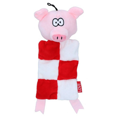 AB Tools Dog Christmas Gift Squeaky Squares Pig Festive Plush Play Toy Xmas Present from B&Q