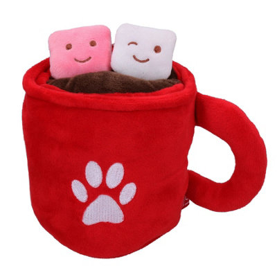 AB Tools Dog Christmas Gift Mellow Coco Mug Festive Squeaky Plush Play Toy Present from B&Q