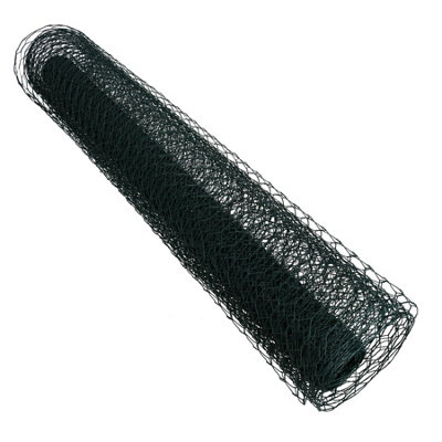 B&Q -  Pvc Coated Galvanised Wire Netting Fencing Mesh Chicken Wire 10M X 0.9M X 25mm