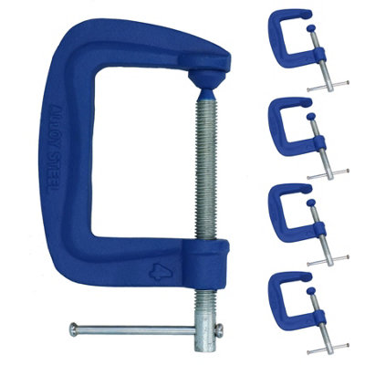 AB Tools Screw G Clamp Fastener Holder Clamping For Woodworking Welding 4In 5 Pack from B&Q