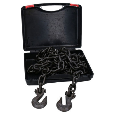 AB Tools 4Mtr 8mm Tow Towing Recovery Chain Grab Hooks 1770Kg Working Load + Case from B&Q