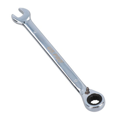 B&Q -  9mm Reversible Cranked Offset Ratchet Combination Spanner Wrench 72 Teeth