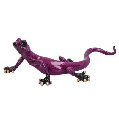AB Tools Purple Speckled Gecko Lizard Resin Wall Shed Sculpture Decor Statue Medium from B&Q