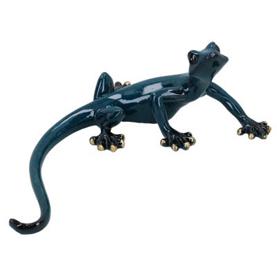 AB Tools Blue Gecko Lizard Resin Wall Shed Sculpture Decor Statue Small House Ornament from B&Q