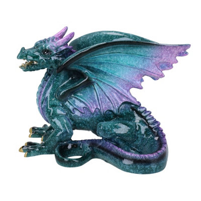 AB Tools Blue Dragon Lying Resin Fantasy Sculpture Statue House Home Ornament Figurine from B&Q