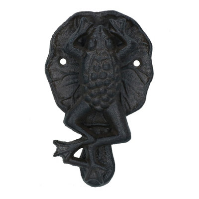 AB Tools Frog On Lily Pad Door Knocker Bell Ringer Cast Iron Garden Shed House Toad from B&Q
