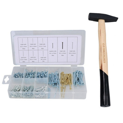 AB Tools 200 Gram Geologist Hammer Nail Installer With 550Pc Nail Assortment Set from B&Q