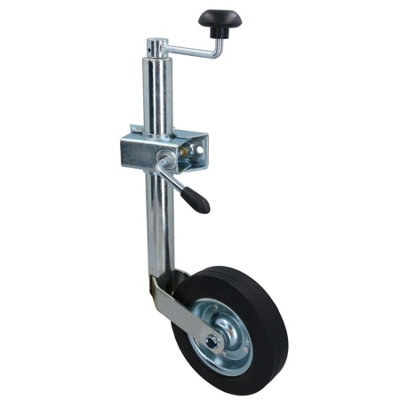 AB Tools 42mm Jockey Wheel Trailers Caravans 200mm Steel Centred Wheel + Split Clamp from B&Q
