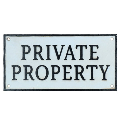AB Tools Private Property Cast Iron Sign Plaque Door Wall House Garden Gate Post Yard from B&Q