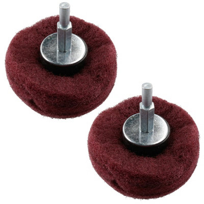 AB Tools Dome Shaped Sanding Polishing Cleaning Mop 75mm Width 240 Grit 6mm Shank 2Pk from B&Q
