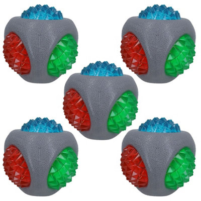 AB Tools 5Pk Dog Puppy Catch And Flash Ball For Dogs Perfect For Low Light Dog Play from B&Q