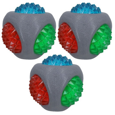 AB Tools 3Pk Dog Puppy Catch And Flash Ball For Dogs Perfect For Low Light Dog Play from B&Q