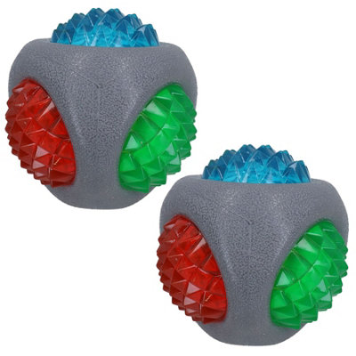 AB Tools 2Pk Dog Puppy Catch And Flash Ball For Dogs Perfect For Low Light Dog Play from B&Q
