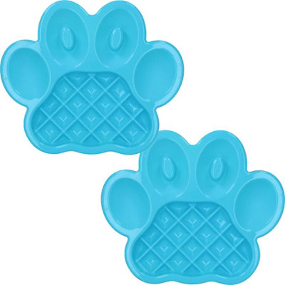 B&Q -  2Pk Blue Paw Interactive Dog Slow Feeder Food Accessories Control Fast Eating
