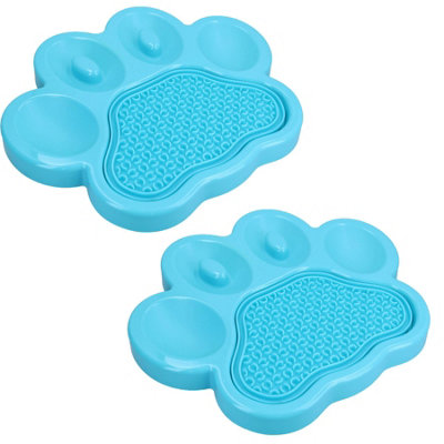 B&Q -  2Pk Blue Paw Interactive Dog Slow Feeder & Lick Mat Dog Food Accessories