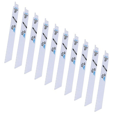 AB Tools 225mm Reciprocating Bi-Metal Saw Blade 14 Tpi Cutting Metal Steel Fast Cut 10Pk from B&Q