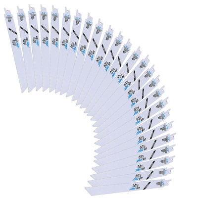 AB Tools 225mm Reciprocating Bi-Metal Saw Blade 14 Tpi Cutting Metal Steel Fast Cut 25Pk from B&Q