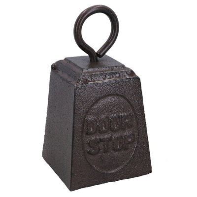 AB Tools Weight Door Stop Cast Iron Metal Doorstop Rustic House Home Stopper Wedge from B&Q