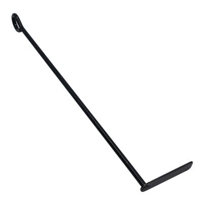 B&Q -  L Ash Rake Scraper Wood Burner Fire Coal Charcoal Steel Metal Black Loop Bbq