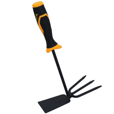 AB Tools Hand Cultivator Weeder Double Head Hoe Fork Garden Soil Dirt Dig Lawn Plant from B&Q