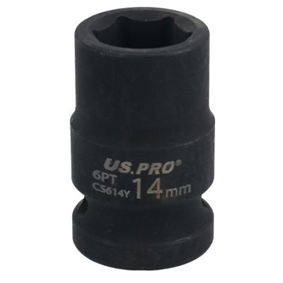 Ab Tools 14Mm Metric Shallow Impact Impacted European Style Socket 1/2" Drive 6 Sided