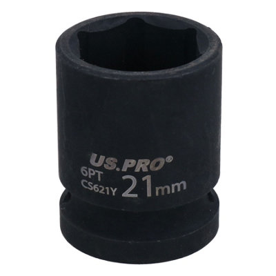 B&Q -  21mm Metric Shallow Impact Impacted European Style Socket 1/2" Drive 6 Sided