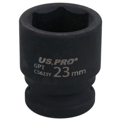 Ab Tools 23Mm Metric Shallow Impact Impacted European Style Socket 1/2" Drive 6 Sided