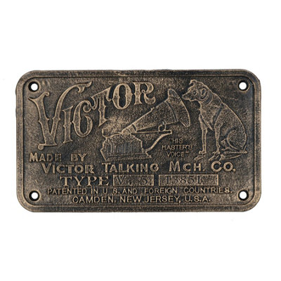 B&Q -  Hmv Old Victor Nipper Dog Sign Plaque Cast Iron Phonograph Gramophone Music
