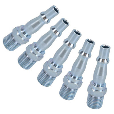 AB Tools 1/4" Bsp Male Air Line Hose Fitting Connectors For Compressor Quick Release 5Pk from B&Q