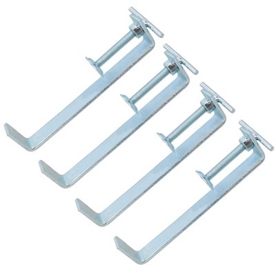 AB Tools 200mm Bricklaying Profile Clamp Holder Fastener Carpentry Internal Wall Clamps 4Pk from B&Q