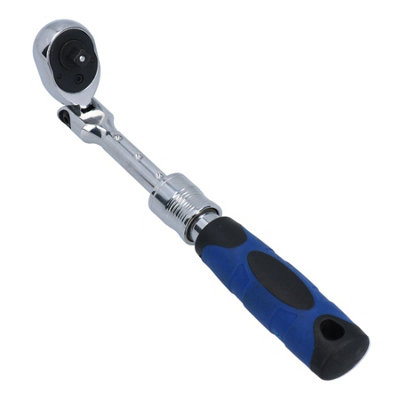 AB Tools 1/4" Drive Extendable Flexible Ratchet 72 Teeth 180mm225mm Socket Driver from B&Q