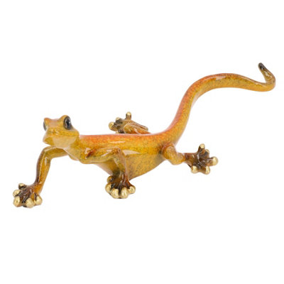 AB Tools Yellow Speckled Gecko Lizard Resin Wall Shed Sculpture Statue House Small from B&Q