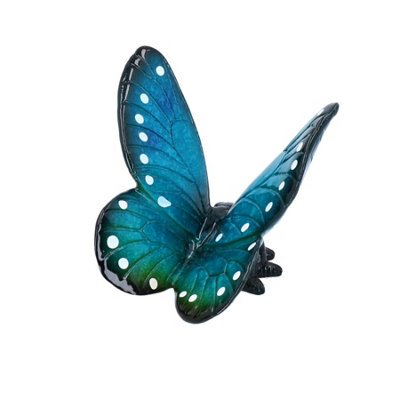 AB Tools Blue Butterfly Resin Wall Mount Shed Sculpture Statue Ornament House Garden from B&Q