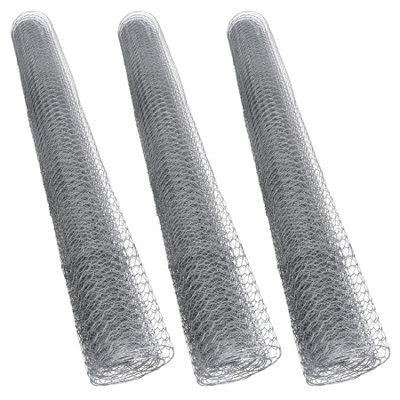 AB Tools Galvanised Wire Chicken Mesh Fencing Cages Fence Pens 15M X 0.9M 13mm Hex from B&Q