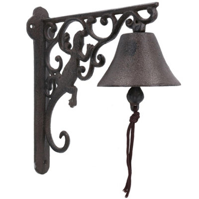 AB Tools Gecko / Lizard Bell Cast Iron Door Wall Fence Gate House Post Porch Garden from B&Q