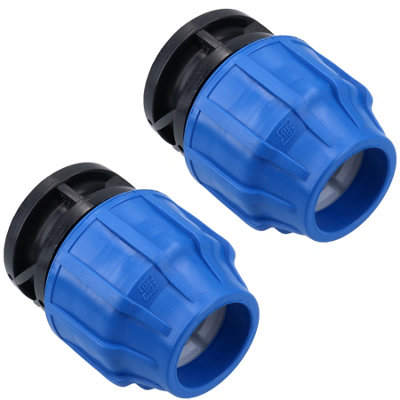 AB Tools 32mm Mdpe End Stop Water Pipe Cap Shut-Off Compression Fitting Coupling 2Pk from B&Q